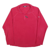 BERGHAUS Womens Red Plain Pullover Jumper 1/4 Zip Polyester M Outdoor Fleece