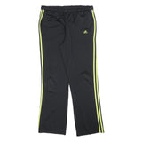ADIDAS Womens Joggers Black & Neon Yellow Slim Tapered UK 18 W36 L32 Sportswear