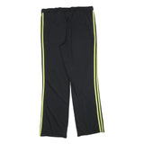 ADIDAS Womens Joggers Black & Neon Yellow Slim Tapered UK 18 W36 L32 Sportswear