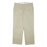 DICKIES Womens Regular Beige Cotton Blend Trousers W36 L31 Classic Zip