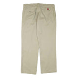 DICKIES Womens Regular Beige Cotton Blend Trousers W36 L31 Classic Zip