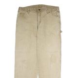 DICKIES Mens Cotton Blend Beige Regular Straight Trousers W38 L32 Workwear