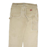 DICKIES Mens Cotton Blend Beige Regular Straight Trousers W38 L32 Workwear