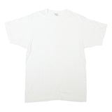 HANES Mens White Crew Neck Short Sleeve Classic Cotton Blend M T-Shirt Plain