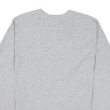 ADIDAS Mens Grey Long Sleeve Crew Neck Logo Graphic T-Shirt L Cotton Blend