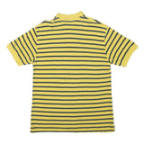CHAPS Mens Yellow & Navy Striped Short Sleeve Polo Shirt M Classic Cotton Blend