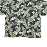 JAMACIA JAXX Mens Black & Green Floral Rayon Shirt XL Tropical Hawaiian Style