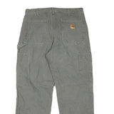 CARHARTT Mens Grey Relaxed Straight Lined Trousers W32 L29 Workwear Cotton
