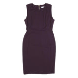 CALVIN KLEIN Womens Purple Sleeveless Sheath Dress Polyester Blend Size M