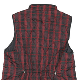 CROFT & BARROW Mens Black & Red Checked Quilted Waistcoat L Polyester Blend
