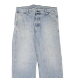 CARHARTT Mens Regular Fit Light Blue Denim Jeans W40 L33 Button Closure Cotton