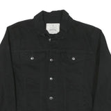 JEANIUS Mens Black Cotton Blend Button Jacket XL Classic Plain Casual Outerwear