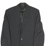 MADE IN ITALY Mens Black Classic Jacket L Polyester Blend Button Formal Wear