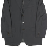 MADE IN ITALY Mens Black Classic Jacket L Polyester Blend Button Formal Wear