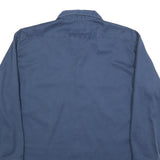 DICKIES Mens Blue Cotton Work Shirt M Classic Long Sleeve Button Pockets