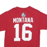 NFL Mens Red San Francisco 49ers Montana Number 16 Graphic T-Shirt L Short
