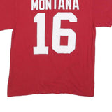 NFL Mens Red San Francisco 49ers Montana Number 16 Graphic T-Shirt L Short