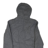 GUESS Mens Grey Hooded Jacket S Cotton Blend Zip Pocketed Casual Style