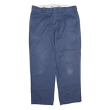 DICKIES Mens Cotton Navy Regular Straight Trousers W38 L30 Workwear Casual