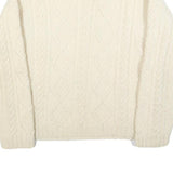Womens Cream Cable Knit Wool Jumper M Cable Knit Crew Neck Regular Fit