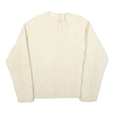 Womens Cream Cable Knit Wool Jumper M Cable Knit Crew Neck Regular Fit