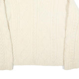 Womens Cream Cable Knit Wool Jumper M Cable Knit Crew Neck Regular Fit