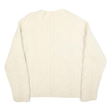 Womens Cream Cable Knit Wool Jumper M Cable Knit Crew Neck Regular Fit