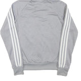 ADIDAS Womens Grey Hoodie UK 6 Cotton Blend Full Zip Sportswear Casual
