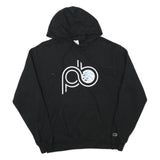 CHAMPION Mens Black Pullover Hoodie M Cotton Blend Casual Streetwear