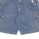 WRANGLER Mens Denim Blue Cargo Shorts L W34 Casual Cotton Blend Workwear