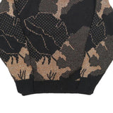 LE ROUGE Womens Black & Beige Patterned Acrylic Plain Crew Neck Jumper UK 12