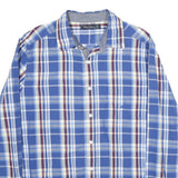 NAUTICA Mens Blue & White Plaid Cotton Shirt L Casual Long Sleeve Button