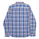 NAUTICA Mens Blue & White Plaid Cotton Shirt L Casual Long Sleeve Button