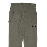 DICKIES Mens Cotton Blend Green Regular Fit Straight Leg Trousers W34 L30