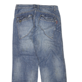 MARU Womens Blue Regular Straight Denim Medium W32 L31 Distressed Zip Jeans