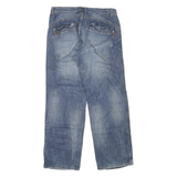 MARU Womens Blue Regular Straight Denim Medium W32 L31 Distressed Zip Jeans