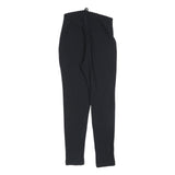 GUESS Womens Black Slim Trousers W28 L28 Zip Polyester Blend Elegant Fit