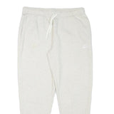NIKE Womens Joggers White L W32 L29 Cotton Blend Regular Tapered Fit Casual