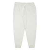 NIKE Womens Joggers White L W32 L29 Cotton Blend Regular Tapered Fit Casual