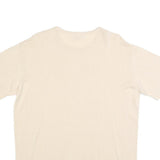 JOAN & DAVID Womens Cream T-Shirt L Short Sleeve Crew Neck Plain Cotton Blend