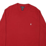 POLO RALPH LAUREN Mens Red Crew Neck Long Sleeve T-Shirt XL Cotton Blend Classic