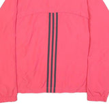 ADIDAS Womens Pink Track Jacket UK 18 Polyester Blend Plain Zip Casual