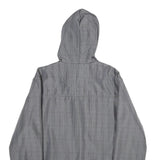 SMOG Mens Grey & Black Check Hooded Jacket M Polyester Zip Casual