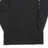 ADIDAS Womens Black Cotton Crew Neck Sweatshirt UK 8 Logo Taped Sleeves