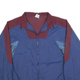 PRO SPIRIT Mens Blue & Maroon Zip Up Classic Jacket L Polyester Blend