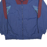 PRO SPIRIT Mens Blue & Maroon Zip Up Classic Jacket L Polyester Blend