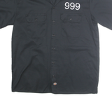 DICKIES Mens Black Ranger Road Printed Cotton Blend Short Sleeve Shirt L