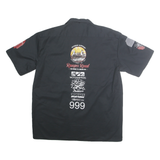 DICKIES Mens Black Ranger Road Printed Cotton Blend Short Sleeve Shirt L