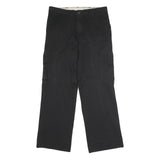 DICKIES Mens Polyester Blend Black Regular Cargo Trousers W34 L32 Workwear Zip