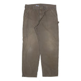 CARHARTT Mens Cotton Blend Brown Relaxed Straight Trousers W38 L32 Workwear